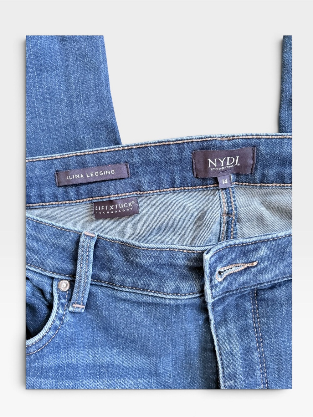 NYDJ Alina Legging Jeans Size 14 Blue Lift Tuck Slim Leg Stretch Denim - Picture 4 of 8